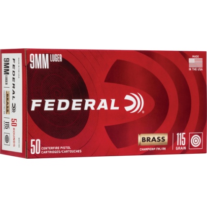 FEDERAL 9MM LUGER 115GR FMJ 50RD 20BX/CS