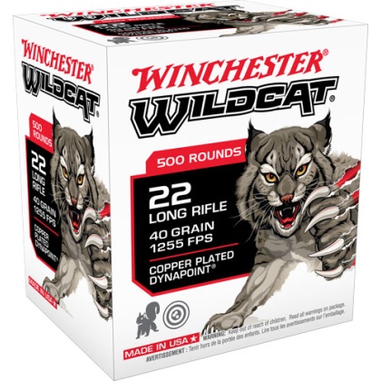 WINCHESTER WILDCAT 22LR 40GR LEAD-RN 1255FPS 500RD 10BX/CS