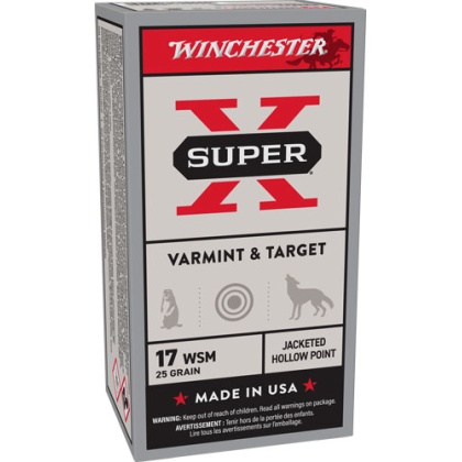 WINCHESTER SUPER-X 17 WSM 25GR JHP 50RD 10BX/CS