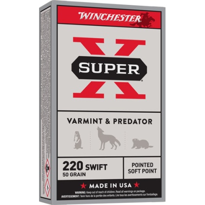 WINCHESTER SUPER-X 220 SWIFT 50GR JSP 20RD 10BX/CS