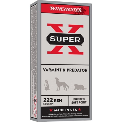 WINCHESTER SUPER-X 222 REM 50GR JSP 20RD 10BX/CS