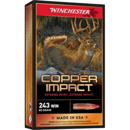 WINCHESTER COPPER IMPACT 243 WIN 85GR 20RD 10BX/CS