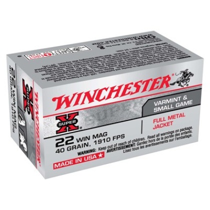 WINCHESTER SUPER-X 22WMR 40GR FMJ 1910FPS 50RD 40BX/CS