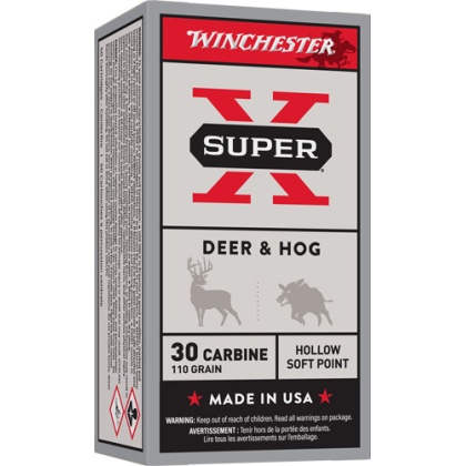 WINCHESTER SUPER-X 30 CARBINE 110GR HSP 50RD 10BX/CS