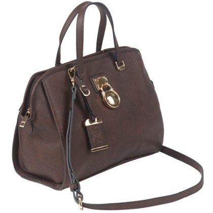 BULLDOG CONCEALED CARRY PURSE SATCHEL CHOCOLATE BROWN<