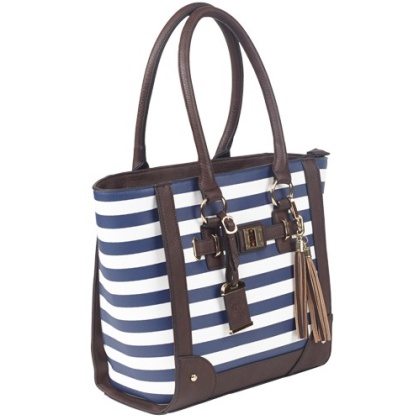 BULLDOG CONCEALED CARRY PURSE TOTE STYLE NAVY STRIPE