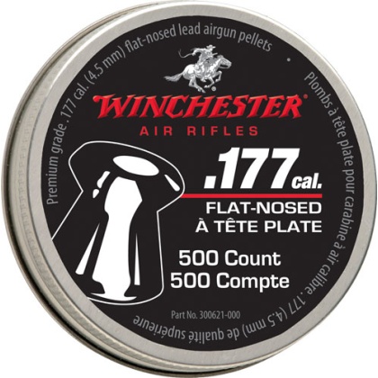 WINCHESTER 177 FLAT PELLETS 500 COUNT TIN 6 PACK CASE