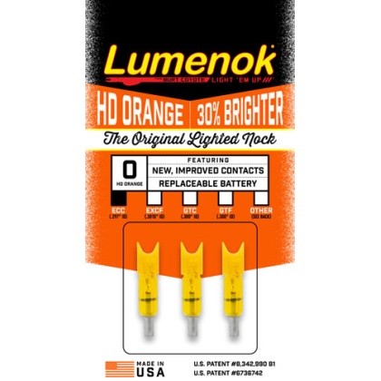 LUMENOK LIGHTED NOCK XBOW HD ORANGE CRESCENT EASTON 3PK