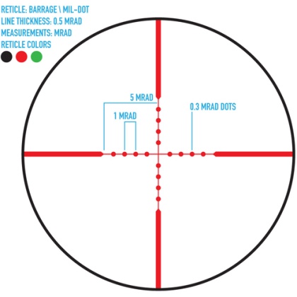 FIREFIELD BARRAGE 1.5-5X32 RIFLESCOPE MIL-DOT RETICLE