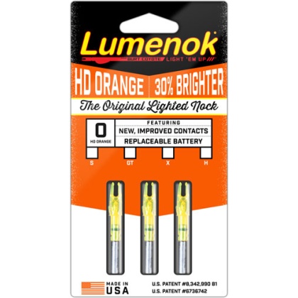 LUMENOK LIGHTED NOCK GT-SERIES HD ORANGE 3PK