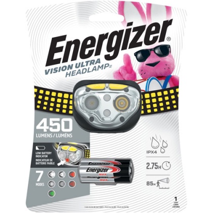 ENERGIZER VISION ULTRA HD HEADLAMP 450 LUMENS W/AAA BATT