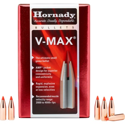 HORNADY BULLETS 6MM .243 75GR V-MAX 100CT 40BX/CS