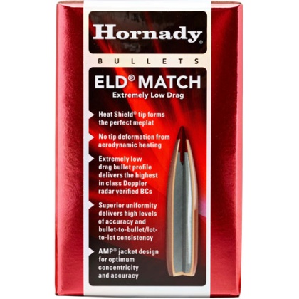 HORNADY BULLETS 25CAL .257 134GR. ELD MATCH 100CT