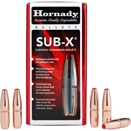 HORNADY BULLETS 30 CAL .308 190GR. SUBSONIC 100CT 15BX/CS