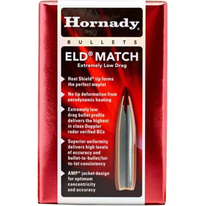 HORNADY BULLETS 30CAL. .308 195GR ELD-MATCH 100CT 15BX/CS