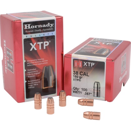 HORNADY BULLETS 38 CAL .357 180GR XTP 100CT 15BX/CS