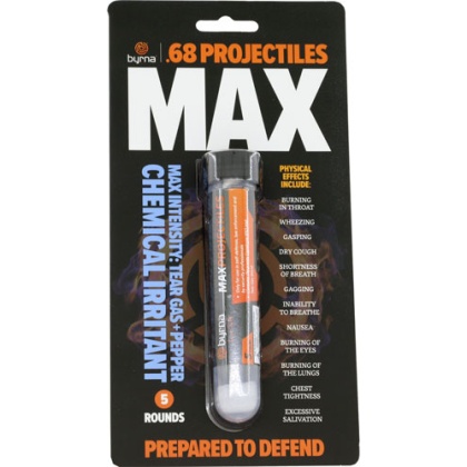 BYRNA MAX PROJECTILES 5 COUNT TUBE .68 CAL