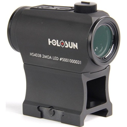 HOLOSUN 403 ENCLOSED RED 2MOA DOT PUSH BUTTON 20MM RIFLE