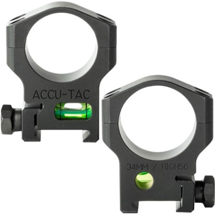 ACCU-TAC 34MM SCOPE RINGS STEEL FLAT BLACK