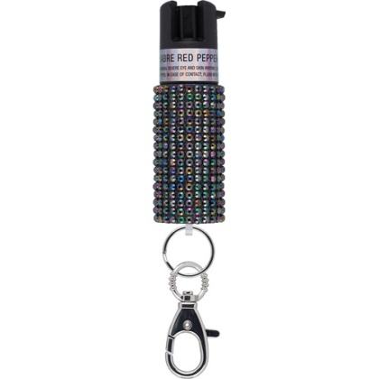 SABRE JEWELED PEPPER SPRAY W/ SNAP CLIP/TWIST LOCK BLACK