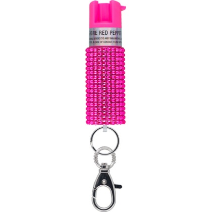 SABRE JEWELED PEPPER SPRAY W/ SNAP CLIP/TWIST LOCK PINK