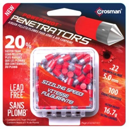 CROSMAN PELLETS 22 LEAD FREE 16.7 GRAIN 100 COUNT