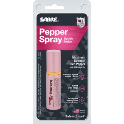 SABRE RED PEPPER SPRAY LIP STICK UNIT PINK 22GR