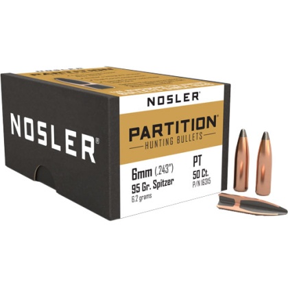 NOSLER BULLETS 6MM .243 95GR PARTITION 50CT