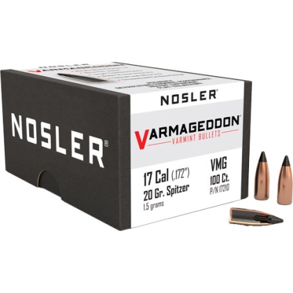 NOSLER BULLETS 17 CAL .172 20GR VARMAGEDDON TIPPED 100CT