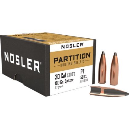 NOSLER BULLETS 30 CAL .308 180GR PARTITION 50CT