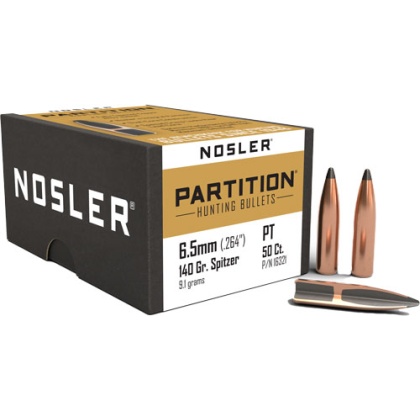 NOSLER BULLETS 6.5MM .264 140GR PARTITION 50CT