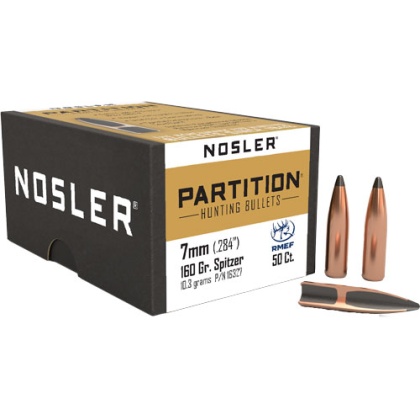 NOSLER BULLETS 7MM .284 160GR PARTITION 50CT