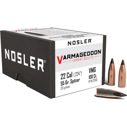 NOSLER BULLETS 22 CAL .224 55GR VARMAGEDDON TIPPED 100CT