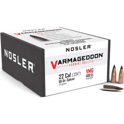 NOSLER BULLETS 22 CAL .224 55GR VARMAGEDDON TIPPED 500CT