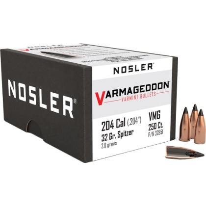 NOSLER BULLETS 20 CAL .204 32GR VARMAGEDDON TIPPED 250CT