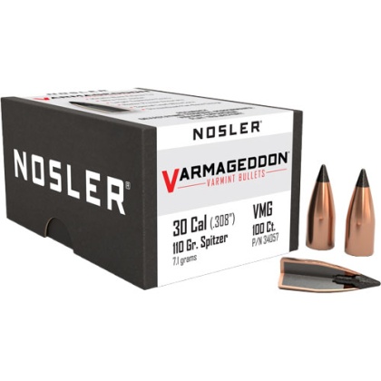 NOSLER BULLETS 30 CAL .308 110GR VARMAGEDDON TIPPED 100CT