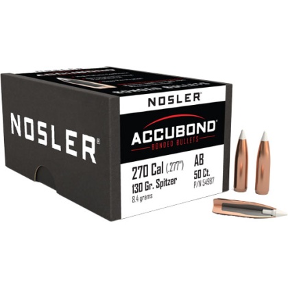 NOSLER BULLETS 270CAL .277 130GR ACCUBOND 50CT