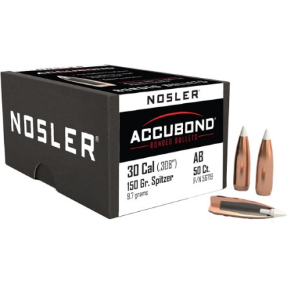 NOSLER BULLETS 30 CAL .308 150GR ACCUBOND 50CT