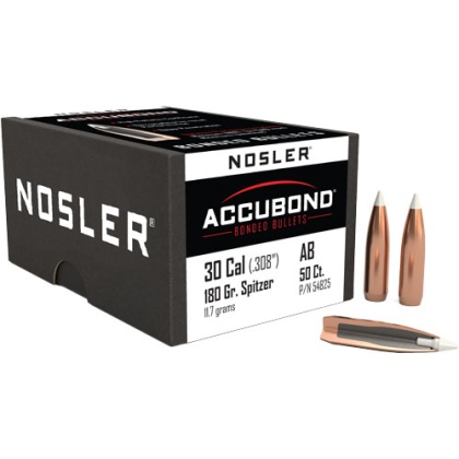 NOSLER BULLETS 30 CAL .308 180GR ACCUBOND 50CT