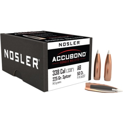 NOSLER BULLETS 338 CAL .338 225GR ACCUBOND 50CT