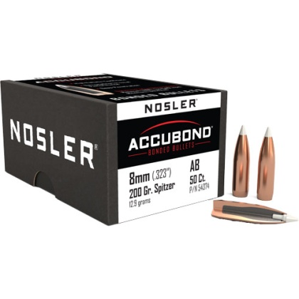 NOSLER BULLETS 8MM .323 200GR ACCUBOND 50CT