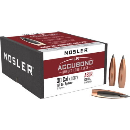 NOSLER BULLETS 30 CAL .308 168GR ACCUBOND LR 100CT