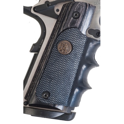 PACHMAYR LAMINATED WOOD GRIPS 1911 CHARCOAL SILVERTONE