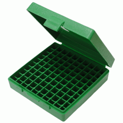 MTM AMMO BOX 9MM LUGER/380ACP /9X18 100-ROUNDS GREEN