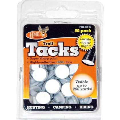 HME TRAIL TACKS REFLECTIVE PLASTIC WHITE 50PK