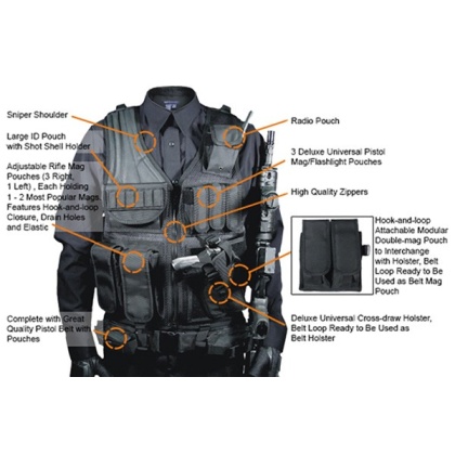 UTG TACTICAL VEST V547 BLACK LAW ENFORCEMENT