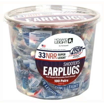 HOWARD LEIGHT USA SHOOTERS DISPOSABLE EAR PLUGS 100 PACK