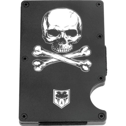 COBRATEC RFID JOLLY ROGER ALUMINUM WALLET & MONEY CLIP