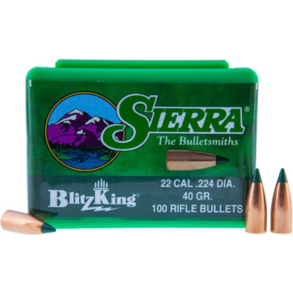 SIERRA BULLETS .22CAL .224 40GR BLITZKING 100CT