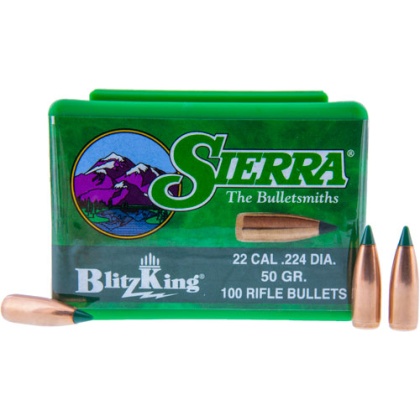 SIERRA BULLETS .22 CAL .224 50GR BLITZKING 100CT